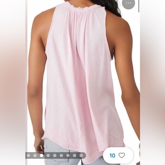NWT Free People Go To Town Tank Cotton Pleated with Scalloped Hemline / XSM - Picture 4 of 9